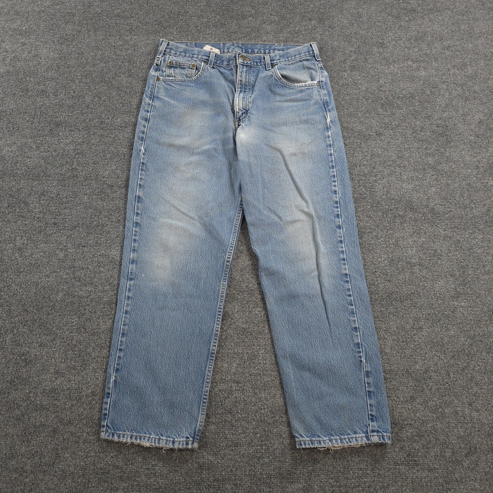 Vintage Carhartt Jeans Mens 36x30 Blue Denim B146DST Relaxed Straight Work Y2K